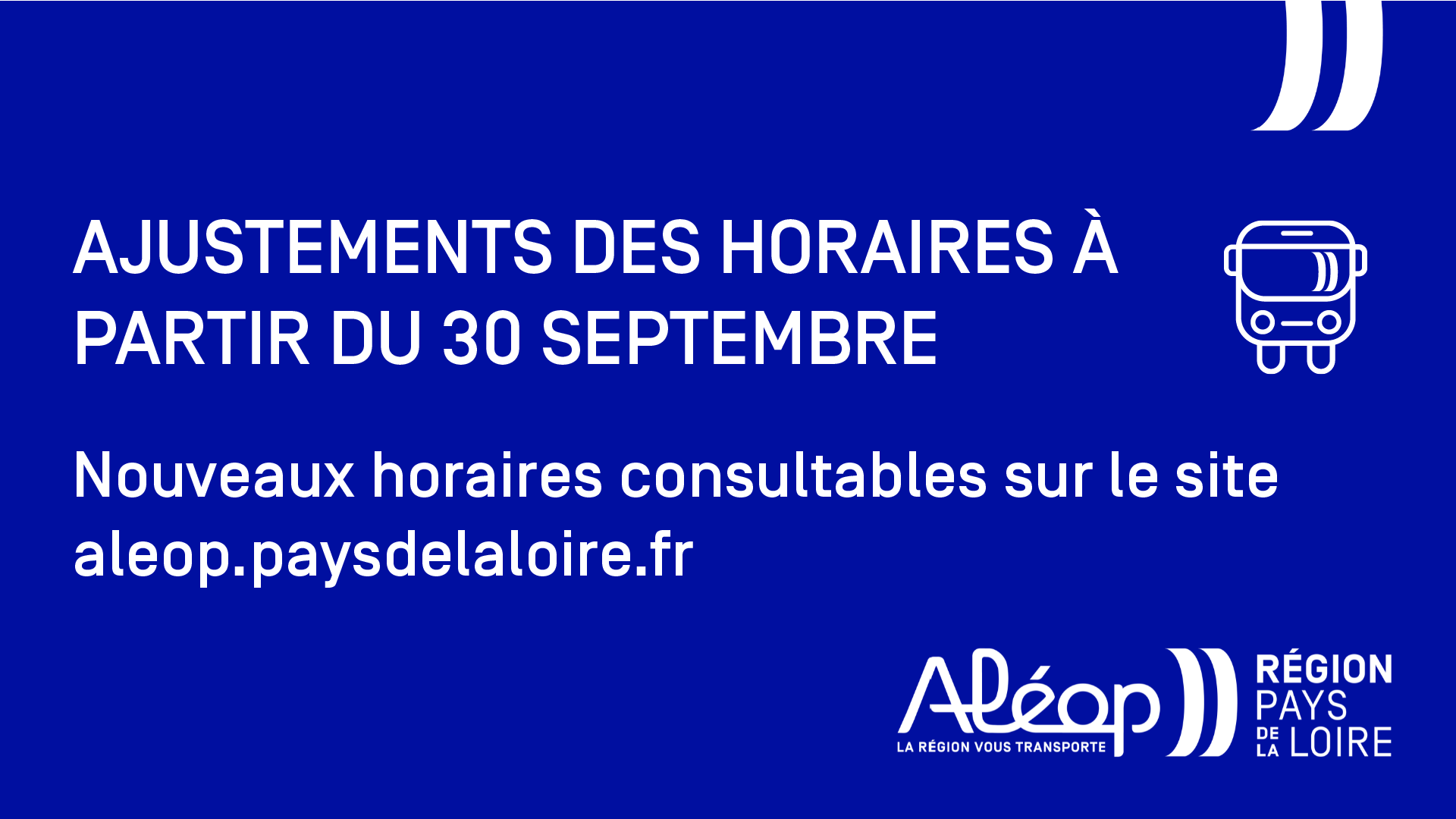 Ajustements des horaires lignes Aléop au 30 septembre 2024